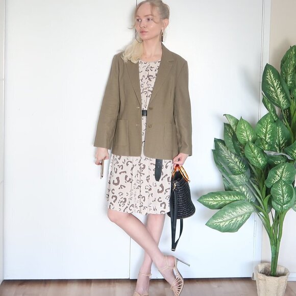 Beyond Vintage Single-breasted Linen Blend Blazer - Picture 9 of 15